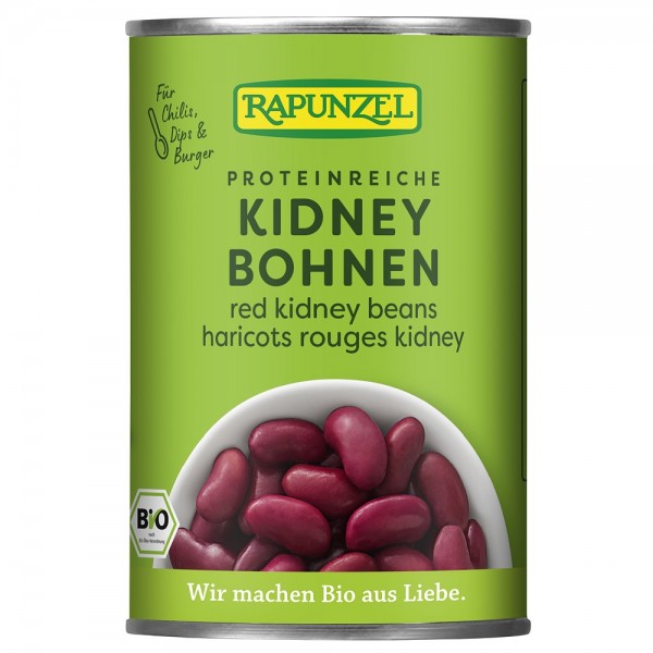 Fasole kidney rosie la conserva bio Rapunzel